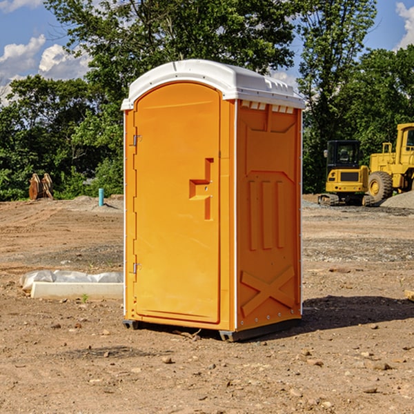 how often are the portable restrooms cleaned and serviced during a rental period in Randolph